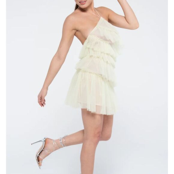 THE BAR Lou Tulle Halter Dress Sz 4 - Picture 2 of 8